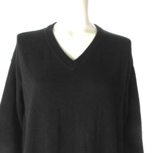 BLUE LABEL CRESTBRIDGE ニット ワンピース Vネック 長袖 ひざ丈 黒 ブラック 38
