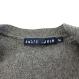 RALPH LAUREN カーディガン ウール カシミヤ 長袖 ロング ベーシック チャコールグレー M