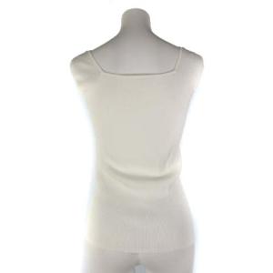 UNITED ARROWS TOKYO ノースリーブ ニットソー タンクトップ リブ スクエアネック コットン ホワイト