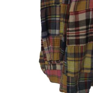 International Gallery BEAMS シャツ ウエスタン カジュアル 長袖 チェック パッチワーク コットン マルチカラー