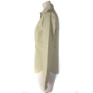 LACOSTE タグ付き シャツ ブラウス 長袖 ワンポイント ストレッチ ベージュ 38