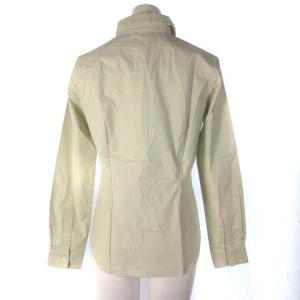 LACOSTE タグ付き シャツ ブラウス 長袖 ワンポイント ストレッチ ベージュ 38