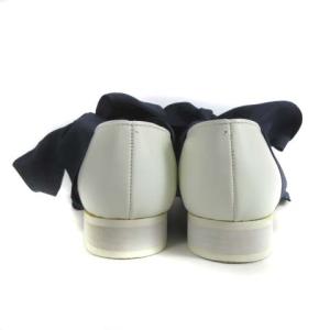 FACETASM タグ付き パンプス バレーシューズ ローヒール リボン レザー 牛革 ホワイト 白 23.5 靴 シューズ