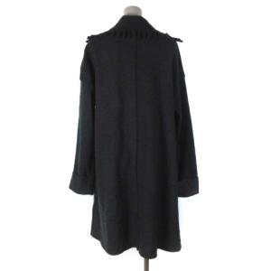 LANVIN COLLECTION ロング カーディガン 羽織り フリンジ ロールアップ チャコールグレー 38