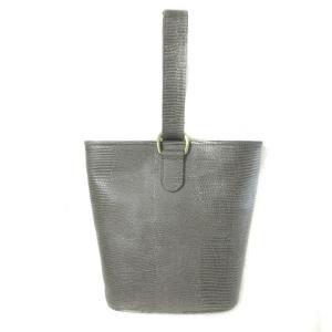 TOFF&LOADSTONE ボードウォーク リザード ハンドバッグ ワンハンドル レザー 型押し グレー