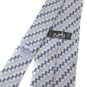 HERMES ネクタイ シルク100 ツイード柄 総柄 7905 MA ライトブルー IBO28