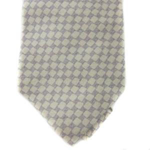 BVLGARI セッテピエゲ ネクタイ シルク100％ Davide Pizzigow アイボリー シルバー IBO28