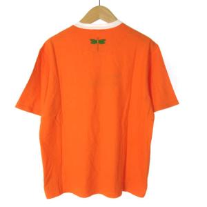 Cruciani PEOPLE Tシャツ カットソー 半袖 Dragonfly トンボ プリント オレンジ 42