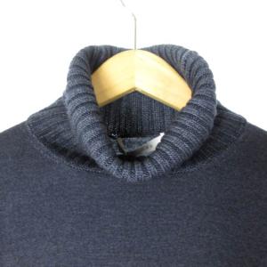 Cruciani 18AW 27×9ゲージ ウールソリッド タートルネックニット 46 紺