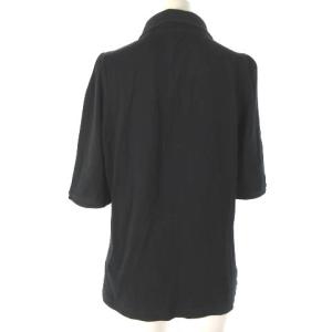 BURBERRY BRIT ポロシャツ スキッパー ワンポイント エンブロイダリー 半袖 黒 ブラック XL AA