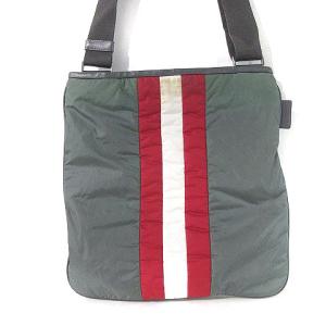 BALLY ショルダーバッグ クロスボディ 斜め掛け ナイロン ストライプ TAISTEN MD TA グリーン