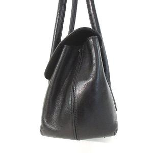 HIROFU ショルダーバッグ レザー フラップ ブラック