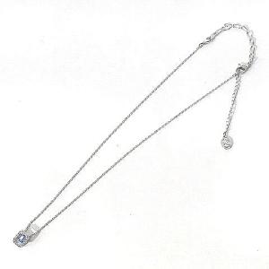 SWAROVSKI ネックレス カラーストーン オクタゴンカット ジルコニア チェーン ブルー アクセサリー