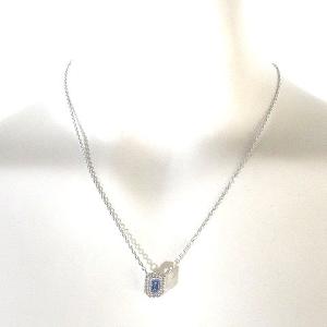 SWAROVSKI ネックレス カラーストーン オクタゴンカット ジルコニア チェーン ブルー アクセサリー
