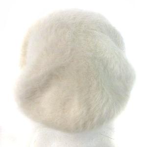 TOCCA 近年 帽子 ニット ベレー帽 ウール フェイクファー ビジュー装飾 オフホワイト
