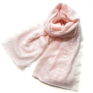 TOCCA 美品 近年 大判 ストール マフラー 切替 レース ピンク SM0