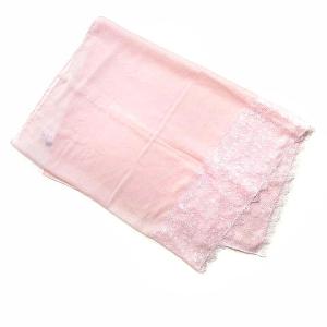 TOCCA 美品 近年 大判 ストール マフラー 切替 レース ピンク SM0