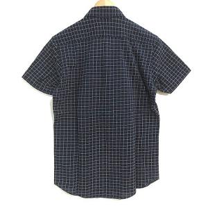 LACOSTE シャツ ポロシャツ 半袖 ボタンダウン ウインドウペン チェック 銀ワニ ロゴパッチ ネイビー