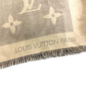 LOUIS VUITTON MP2382 18年 ショール・モノグラム ジャイアント カシミヤ シルク ベージュ