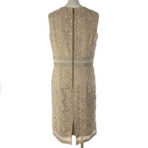 LANVIN ワンピース ひざ丈 レース 装飾 チュールレース ベージュ