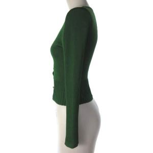 TOCCA カーディガン 長袖 テレコ 花型 ボタン グリーン 緑 XS