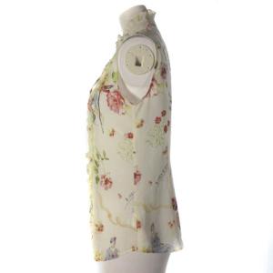 Lois CRAYON ノースリーブシャツ ブラウス フリル チュールレース シフォン アイボリー M