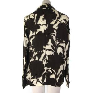 PRADA テーラードジャケット シングル 花柄 ブラウン ホワイト