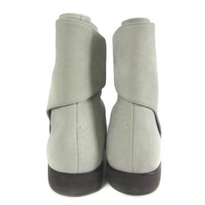 JURGEN LEHL ショートブーツ シューズ スエード ベルクロ グレー 23.5