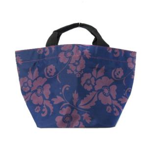 Hervé Chapelier トートバッグ ハンドバッグ ナイロン 花柄 ネイビー