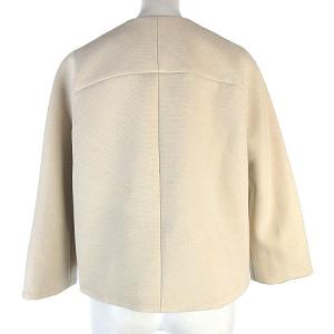 ANAYI 19AW ジャケット ノーカラー ショート丈 スナップボタン 総裏 無地 ライトベージュ 36