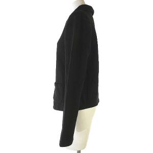 agnes b. カーディガン スウェット 長袖 セーラーカラー スナップボタン 裏起毛 コットン ブラック T2