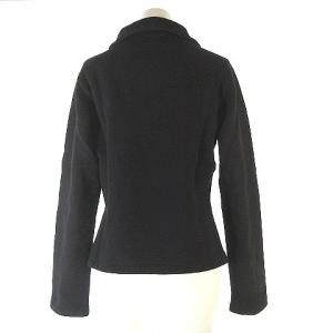 agnes b. カーディガン スウェット 長袖 セーラーカラー スナップボタン 裏起毛 コットン ブラック T2
