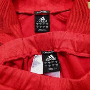 adidas ジャージ セットアップ ジャケット パンツ CLIMALITE ジップアップ ゴールドライン レッド