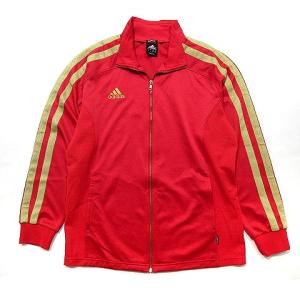 adidas ジャージ セットアップ ジャケット パンツ CLIMALITE ジップアップ ゴールドライン レッド