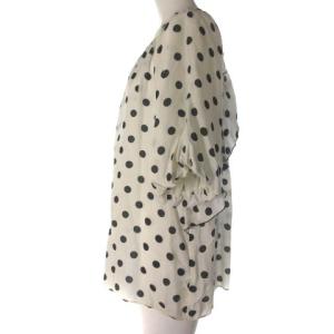 TO BE CHIC 22SS カットソー ブラウス シフォン ドット ボリュームスリーブ アイボリー ブラック