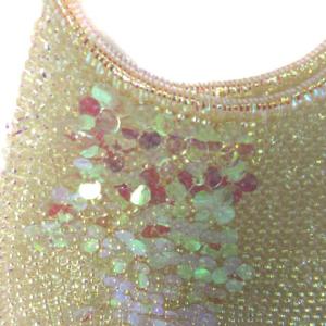 ANTEPRIMA ワイヤーバッグ ハンドバッグ スパンコール ラウンド縦型 ピンク ゴールド