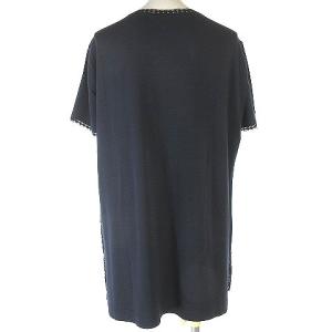Leilian Ｔシャツ カットソー レース レイヤード 半袖 コットン 大きいサイズ 紺 ネイビー 13