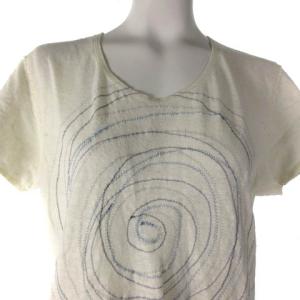 Tシャツ カットソー 半袖 エンブロイダリー オフホワイト L