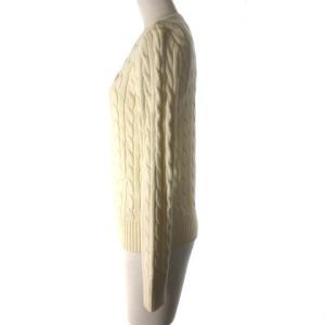 POLO RALPH LAUREN ニット セーター ケーブル 長袖 ワンポイント クルーネック プルオーバー オフホワイト