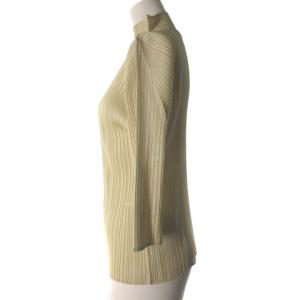 PLEATS PLEASE ISSEY MIYAKE プリーツ カットソー ボトルネック 7分袖 3 アイボリー