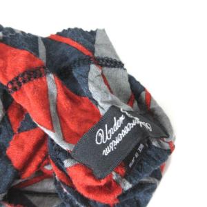 UNDERCOVERISM アーガイル ストール ロング カットオフ グレー レッド