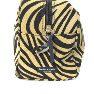 kate spade new york ミニボストン ショルダーバッグ ゼブラ柄 ラウンドファスナー ベージュ ブラック