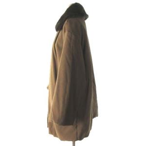 Max Mara 白タグ 中綿コート ジャケット ジップアップ 比翼 エコファー コート 40 ブラウン 茶 IBO32