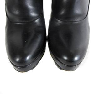 PRADA ミドル ブーツ シューズ レザー ハイヒール ブラック 37