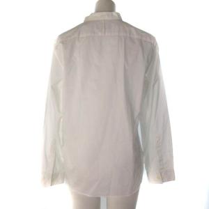 MARGARET HOWELL MATT COTTON POPLIN ロング シャツ ブラウス バンドカラー 長袖 白 ホワイト 2 578-7153006