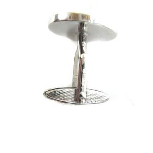 dunhill カフスボタン カフリンクス シルバー ネイビー JF8276H