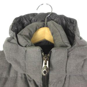 junhashimoto ウール フーデッド ダウンベスト ジップアップ 2WAY グレー 2