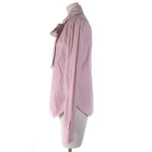 POLO RALPH LAUREN シャツ 長袖 タイ付 リボン ストライプ ピンク 4