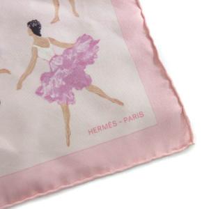 HERMES プチカレ スカーフ La Dance バレリーナ シルク ピンク