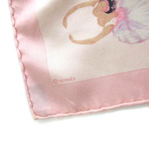 HERMES プチカレ スカーフ La Dance バレリーナ シルク ピンク